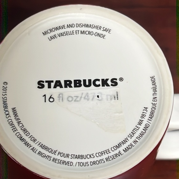 Starbucks 2015 Red Ombre Ceramic Coffee Mug 16 oz - Picture 9 of 9